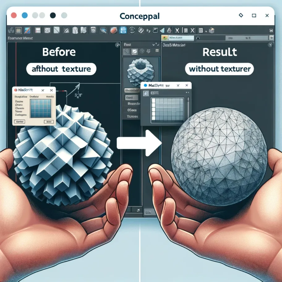Illustration détaillant l interface 3DS Max avec l effet avant et après la suppression de texture via Maxscript simplifiant le concept pour tous les niveaux d utilisateurs. Illustration détaillant l'interface 3DS Max avec l'effet avant et après la suppression de texture via Maxscript, simplifiant le concept pour tous les niveaux d'utilisateurs.