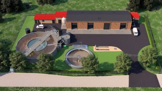 Vue générale de la station d'épuration de Coudes