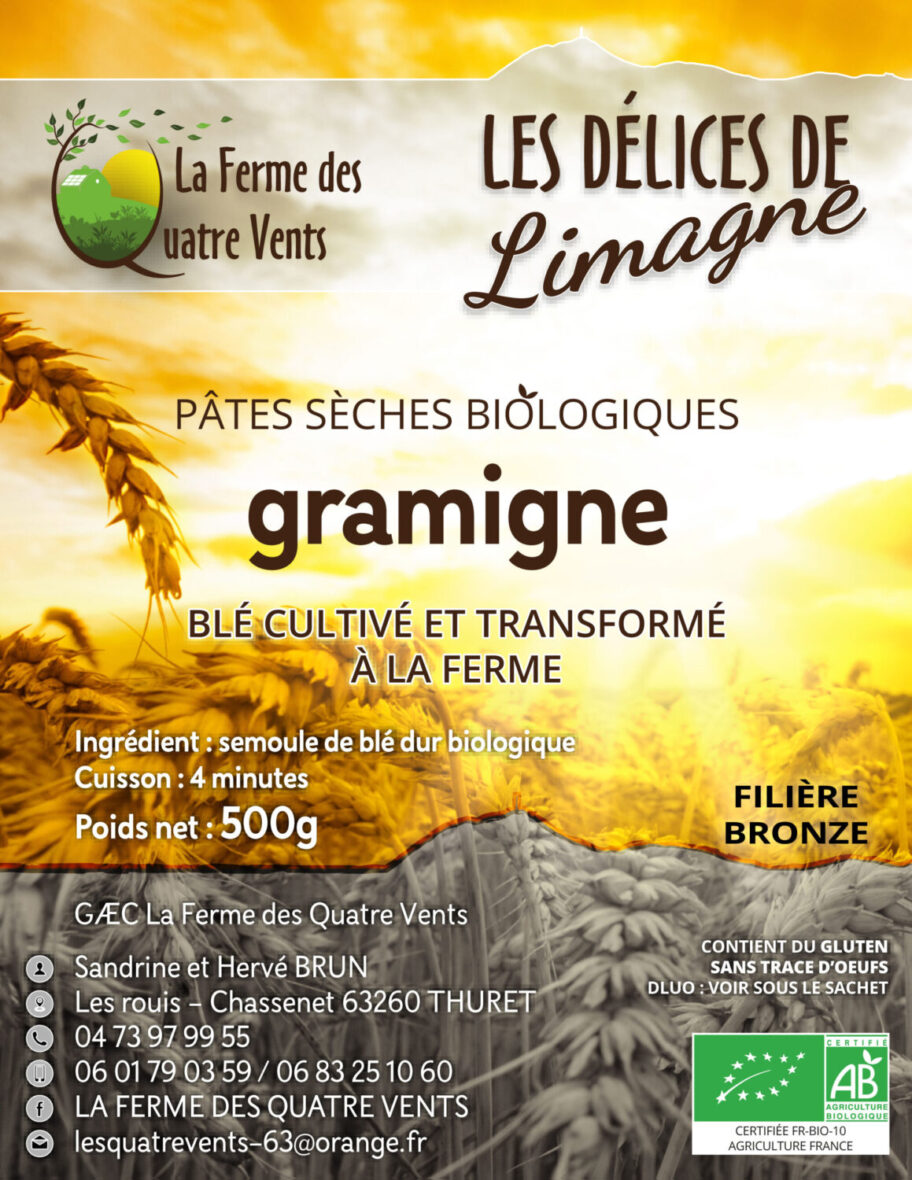 Etiquette pâte bio Gramigne